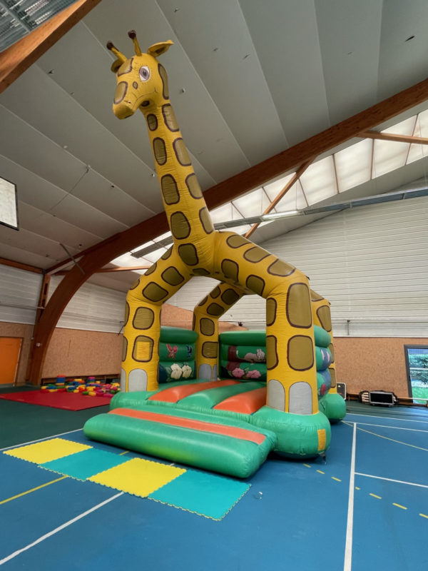 chateau gonflable girafe matelas simple structure gonflable animations et jeux quimper bretagne Finistère Jump'O'Clown
